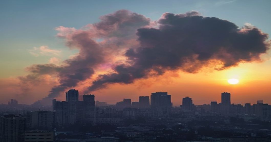 Beirut skyline smoke