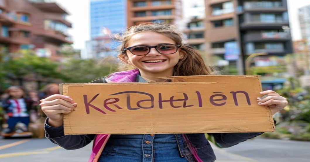 kindergarten teacher, protest sign, urban housing