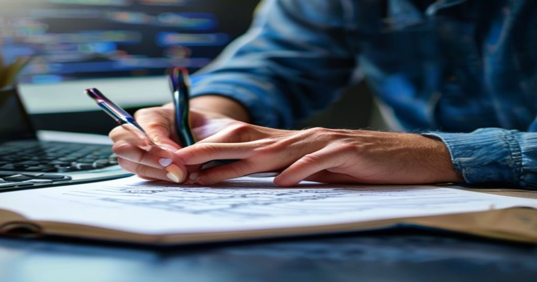 developer writing notes