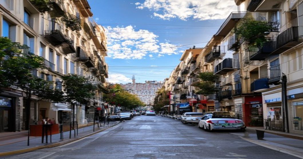 Madrid city street, political debate, urban housing