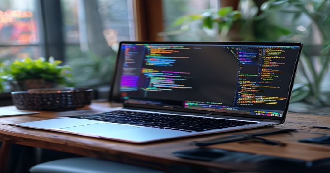 coding laptop workspace