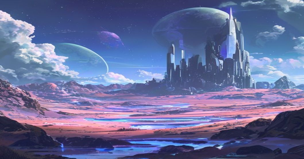 sci-fi anime landscape