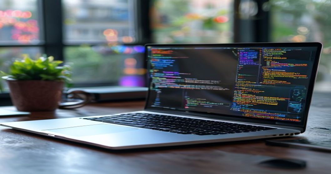 coding laptop office