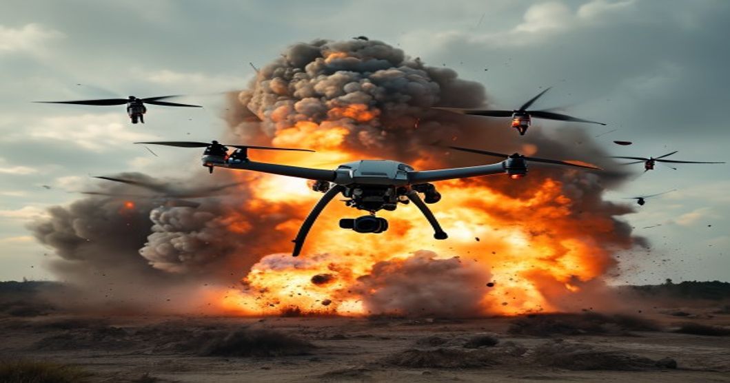 military drone explosion